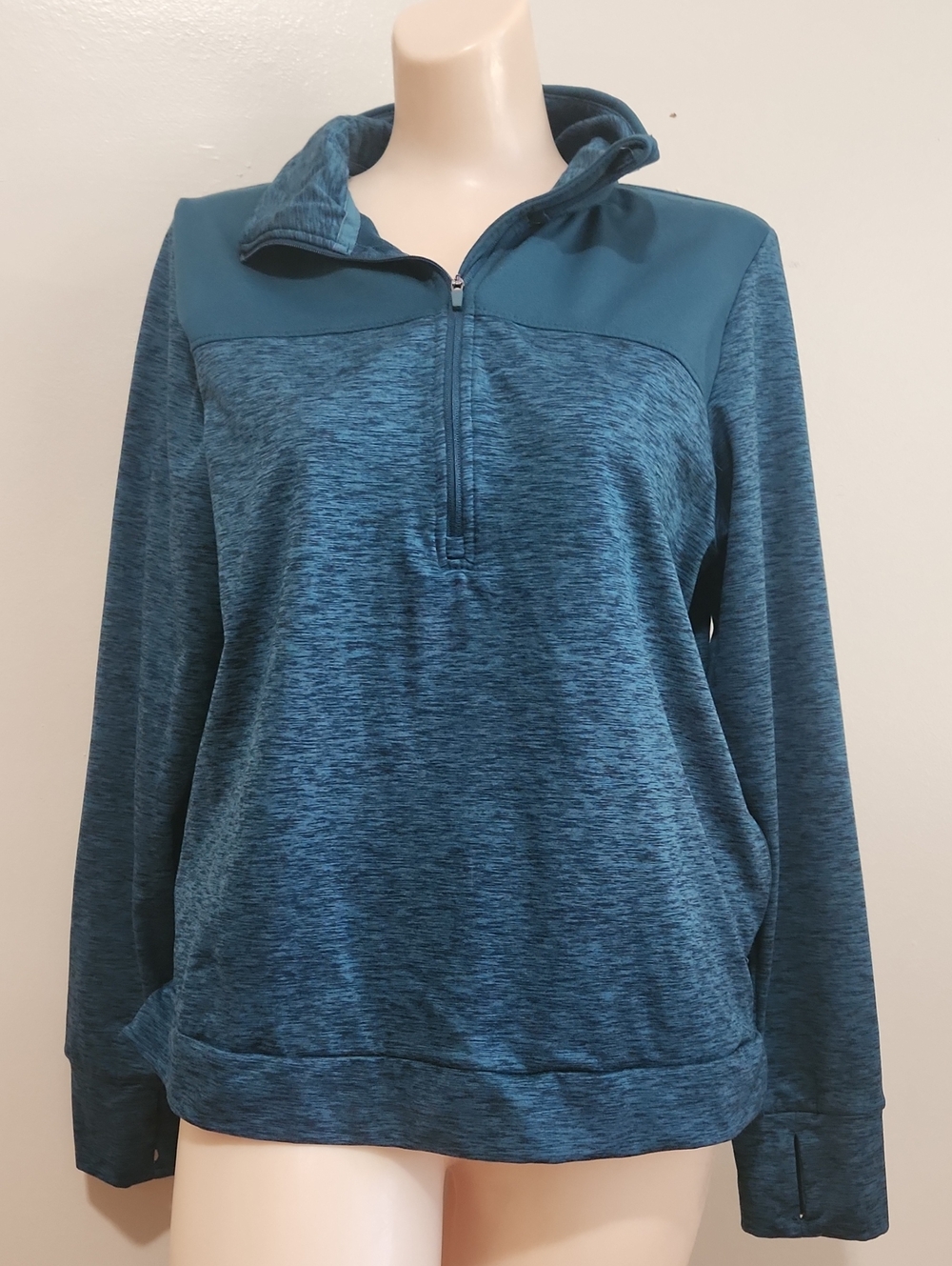 Avia Women’s Teal Half-Zip Turqious Performance Pullover Size Med